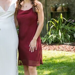Elegant Burgundy Red Dress